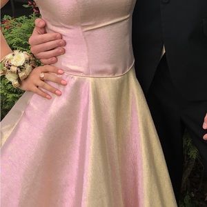 Prom Dress Size Juniors 1 / 2. Dave & Johnny. Pink/Gold Shimmer